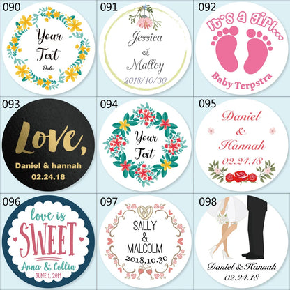 100pcs Custom LOGO Stickers White Label/Wedding Packaging sticker design Kraft baking your own name,THANK YOU labels