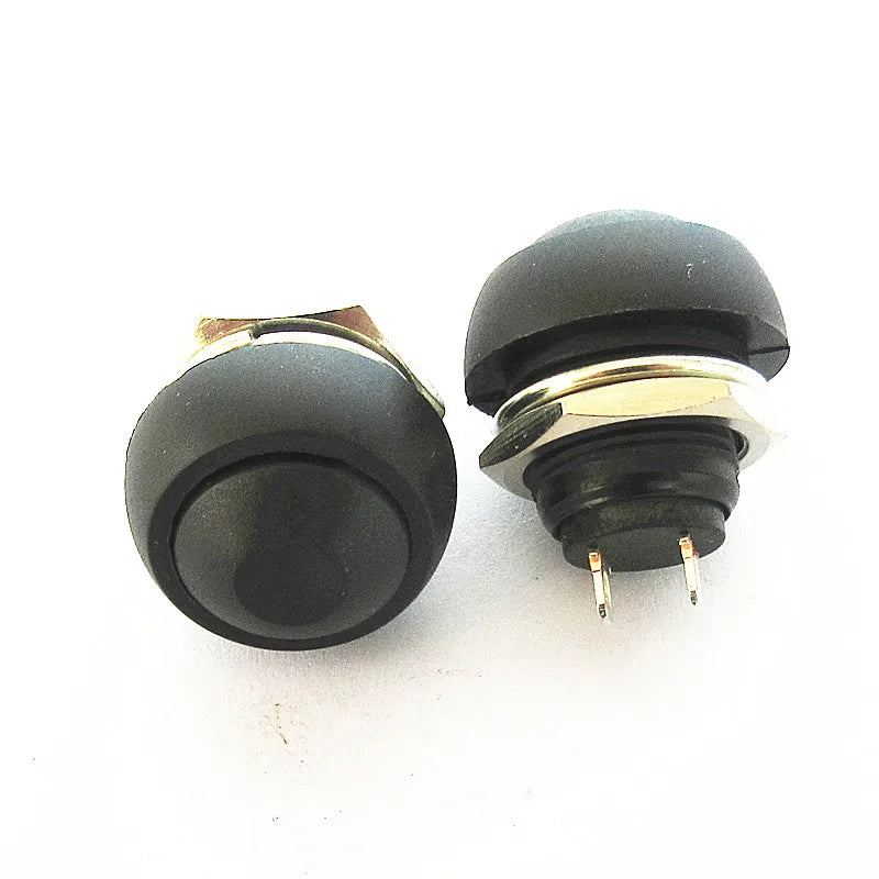 6PCS Small Button Switch Waterproof Switch Self-reset PBS-33B 12MM Red Lock-free Switch 6 Colors