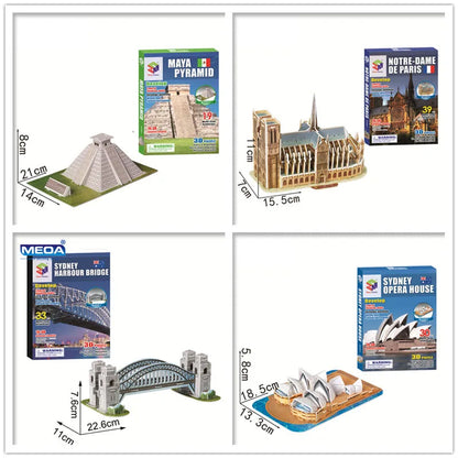 40 Style World Famous Architecture Building 3D Puzzle Model Construction 3D Jigsaw Puzzle Toys For Kids Christmas Gift