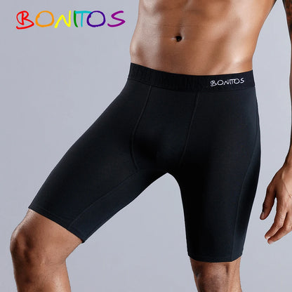 BONITOS Men Boxers Long Leg Man Underwear Soft Men Underpants Natural Cotton Sexy Boxer Shorts Top Brand Long Men's Panties