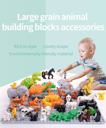 Building Block Toy Animal Series: Black Cat Dog Lion Tiger Elephant Children's Party Zoo Parent-child Interactive Holiday Gift