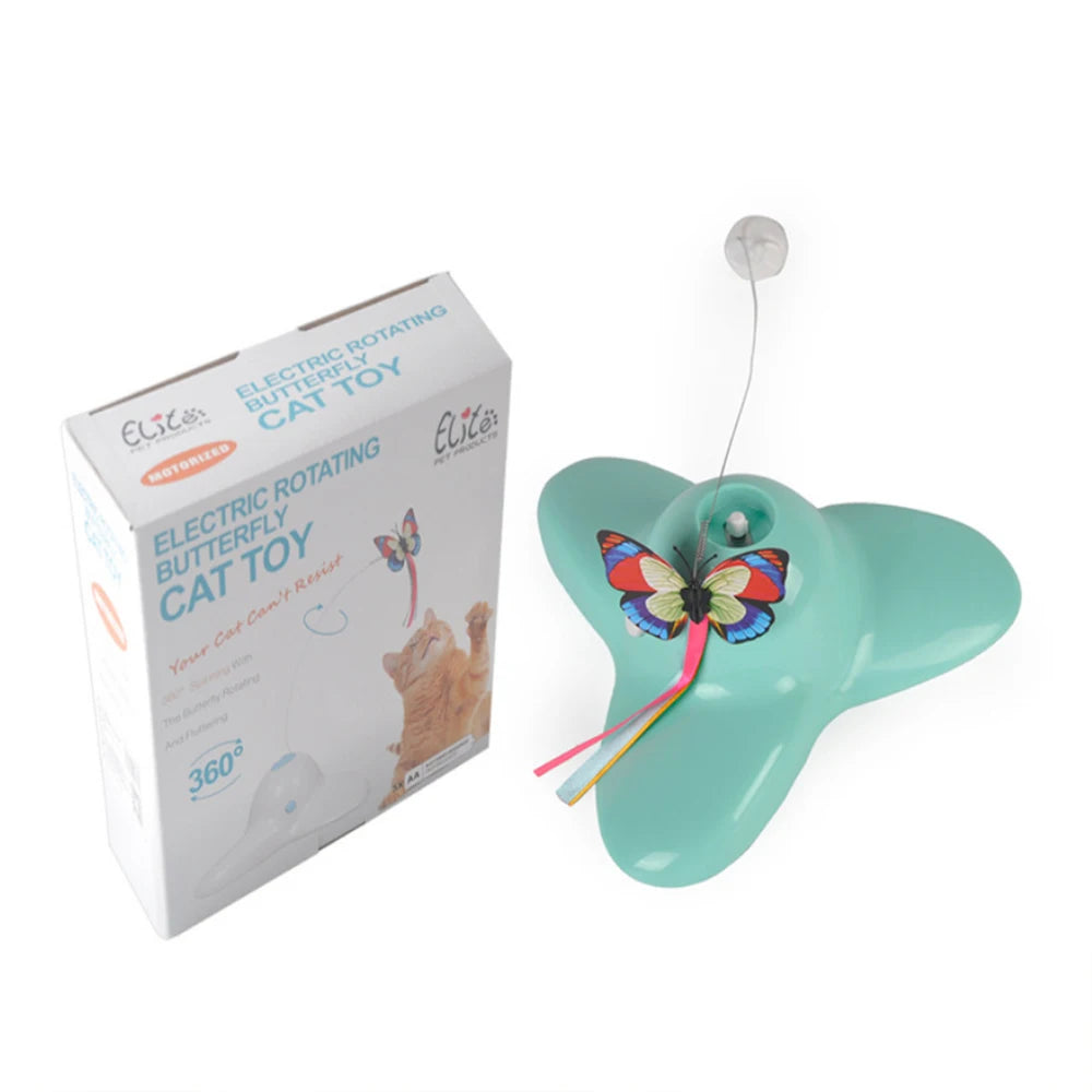 Electric Automatic Rotating Cat Toy Colorful Fluttering Butterfly Shape Funny Kitten Puppy Interactive Playing Toys Accessories