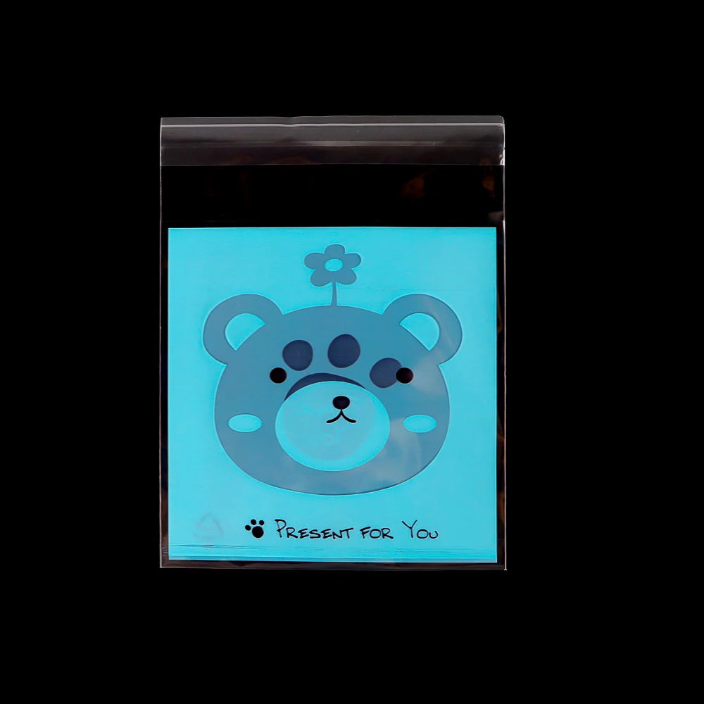 50/100 pcs 10x13cm Opp Self-Stick Transparent Packing Bear Owl Cookie Candy Wedding Birthday Christmas Party Gift Bag Wholesale