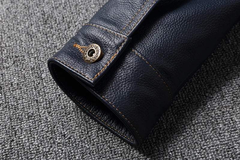 CC Shop Top.Y2K new classic casual slim fit genuine leather coat.quality fashion cowhide jacket.Young popular 557 style Denim