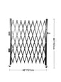 SucceBuy Single Folding Security Gate 1.5-2mx1.22-3.66m Folding Door Gate Steel Accordion Flexible Expanding Security Gate Black