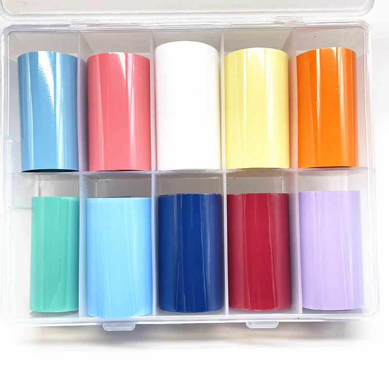 1 Box New Metal Nail Foils for Matt Transfer Paper Neon Stickers Champagne Nails Wraps Silver DIY Chameleon Nail Art Decorations