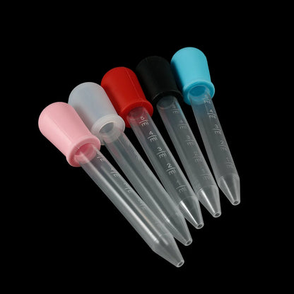 2/5pcs 5ml Clear Silicone Dropper Graduated Pipette Liquid Food Dropper for Epoxy Resin Candy Molds Jewelry Making Tools