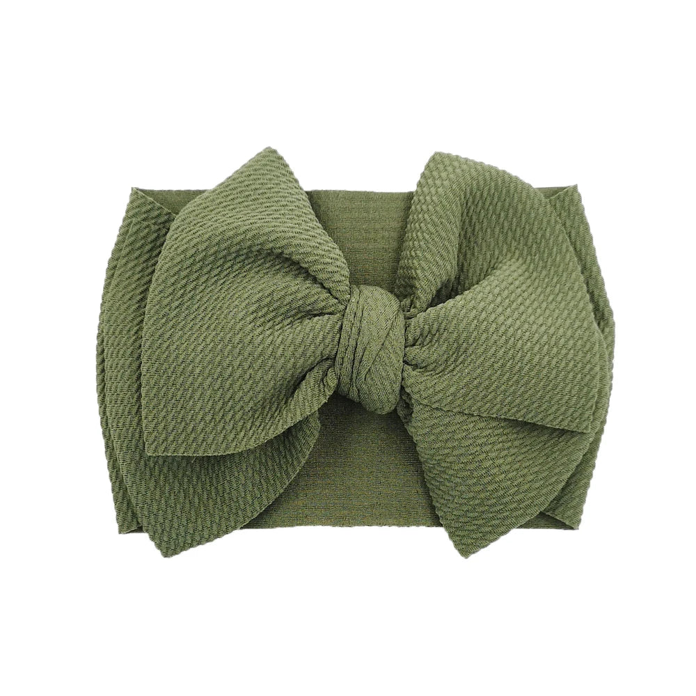 Solid Baby Headband Adjustable Big Bowknot Hair Band Oversize Turban Newborn Headwear For Baby Girls Fashion Hair Accessories