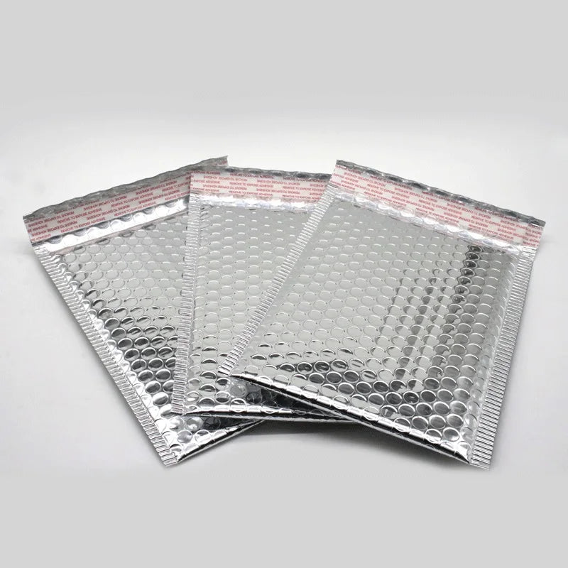 10pcs/Lot Sliver Aluminum Bubble Shipping Bag Padded Envelopes Bubble Mailer Bag Aluminum Foil Gift Bag Packing Wrap