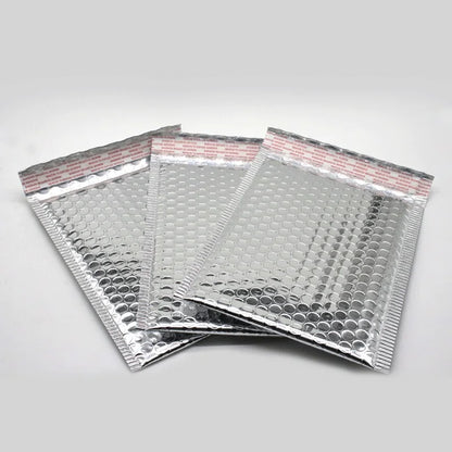 10pcs/Lot Sliver Aluminum Bubble Shipping Bag Padded Envelopes Bubble Mailer Bag Aluminum Foil Gift Bag Packing Wrap