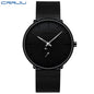 CRRJU New Watches Mens 2019 Man Fashion Simple Stainless Steel Blue Thin Watch For Men Luxury Casual Waterproof Quartz Clock