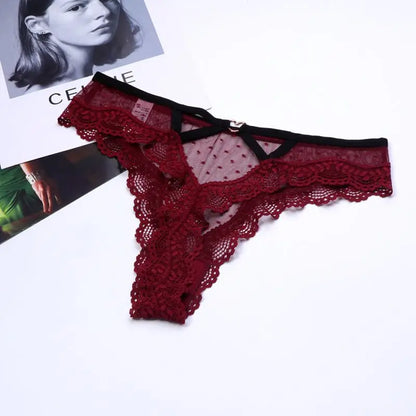 2026 Sexy Lace Panties Women Heart Low-Waist Underpant Hollow Out Thong Female Seamless Underwear  Interest Lingerie
