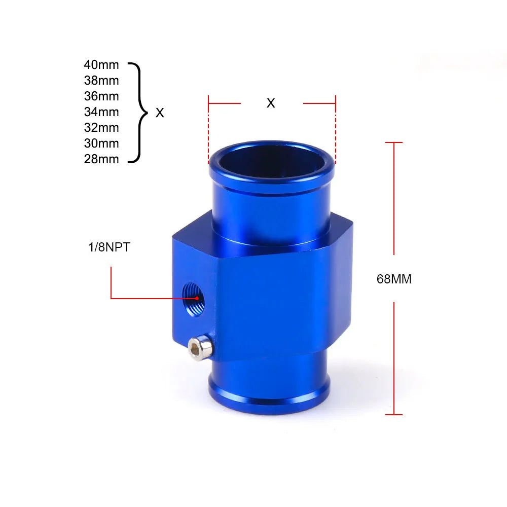 Dynoracing Water Temp Gauge Radiator Temperature Water Temp Joint Pipe Sensor 40mm 38mm 36mm 34mm 32mm 30mm 28mm Hose Adapter