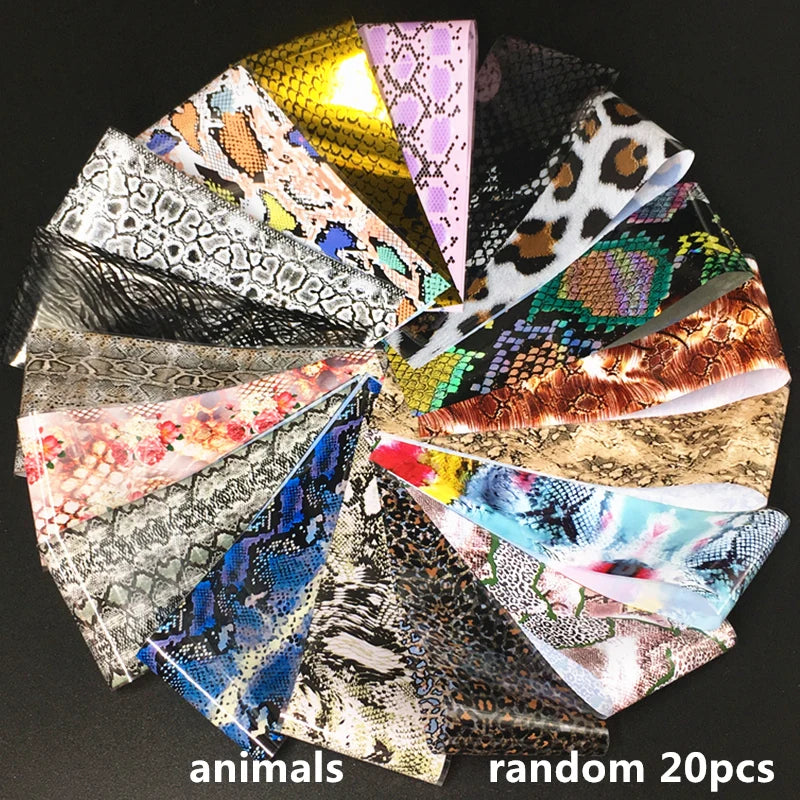 20 Rolls Halloween Nail Foils Gradient Transfer Paper Christmas Nail Art Stickers Stripe Floral Manicure Decals Nails Decoration