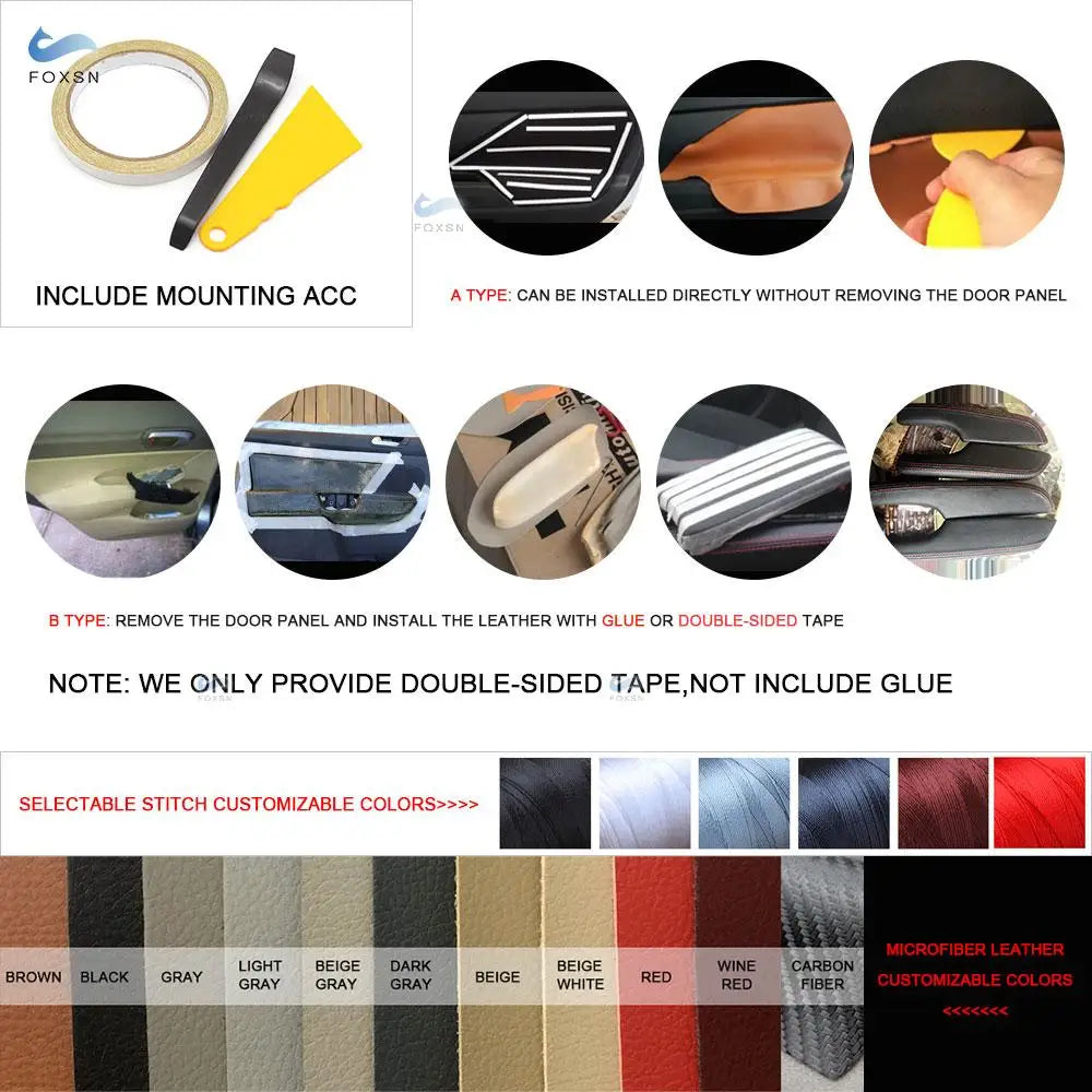 For Nissan Qashqai J10 2008 2009 2010 2011 2012 2013 2014 2015 Door Handle Panel / Center Armrest Box Microfiber Leather Cover