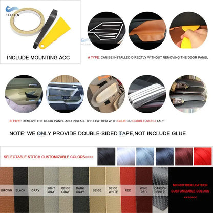 For Nissan Qashqai J10 2008 2009 2010 2011 2012 2013 2014 2015 Door Handle Panel / Center Armrest Box Microfiber Leather Cover