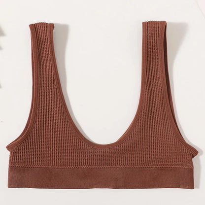 Women Push-Up Bra Small Cup Non-wire Bralette U-Neck Ribbed No-Pad Underwear Multiple Colors Crop Top Ladies Sexy Lingerie M-XL