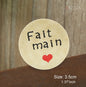 GANSSIA 100pcs/lot "Fait Main avec Amour" Thank you Round Seal Sticker Paper Adhesive Stickers for Bakery& Gift Packing(ss-1143)
