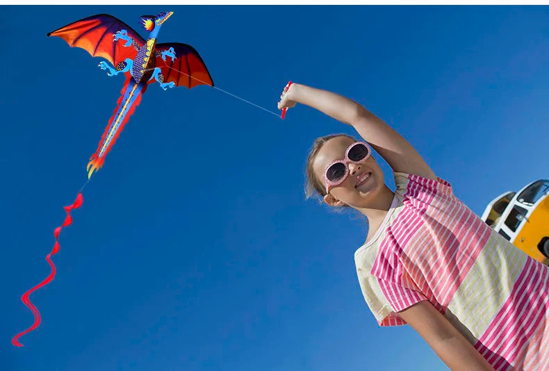 New High Quality Classical Dragon Kite 140cm x 120cm Single Line With Tail With Handle and String  Good Flying Kites From Hengda