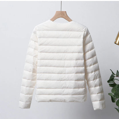Ultra Thin Down Jacket Women Pink Womens Lightweight Down Jackets Ultra Light White Coat Warm Short Jackets Women