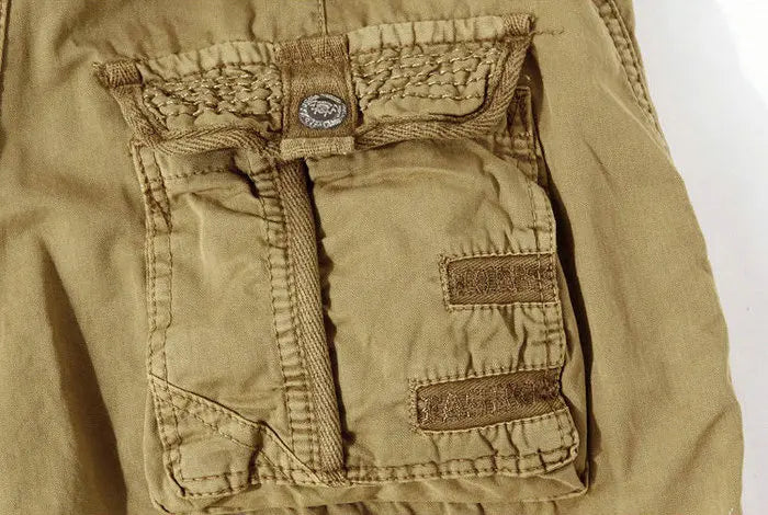 2025 Summer New High Quality Cargo Shorts Men Casual Workout Military Men's Shorts Multi Pocket Knee Length Short Pants