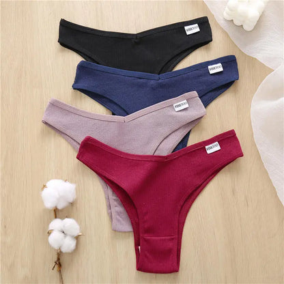 5PCS/Set Cotton Lingerie Panties Sexy Underwear Women Briefs Tangas Female Underpants Pantys Thong Panties Bikini Solid 13 Color