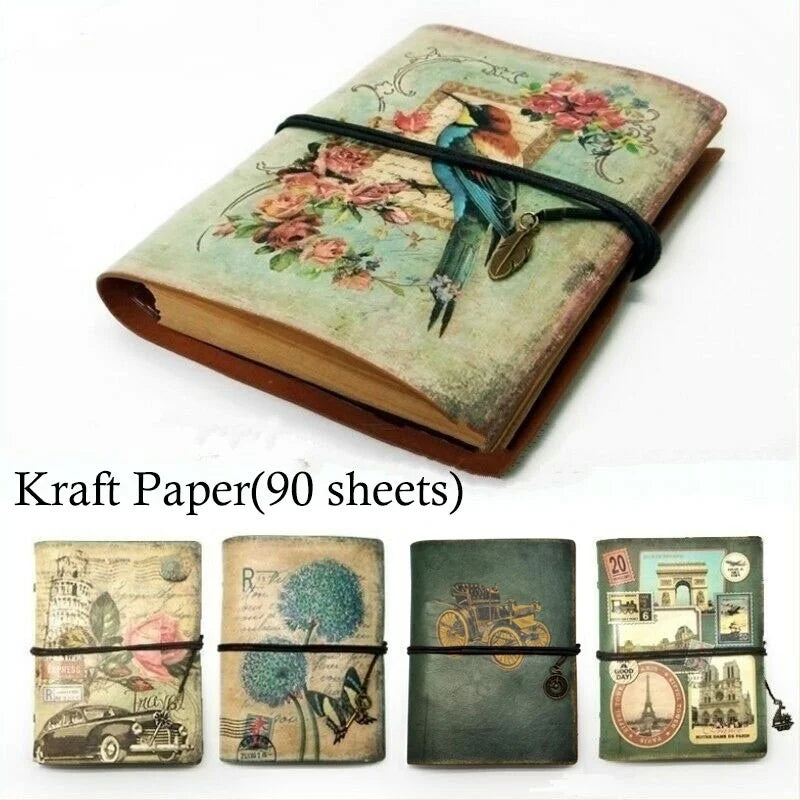 New Vintage Stationery PU Leather Notebook Creative Kraft Paper Planner Sketchbook Agenda Diary Notebooks School Writing Supply