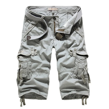 2025 Summer New High Quality Cargo Shorts Men Casual Workout Military Men's Shorts Multi Pocket Knee Length Short Pants