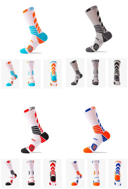 Elite Sport Cycling Basketball Socks Compression Running Man Black Trend Breathable Long Hiking Damping Athletic Professional