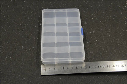 Yidensy 1pcs Square Transparent Plastic Storage Box Case 10/24 Slot Adjustable for Pills Jewelry Beads Earring Case Organizer
