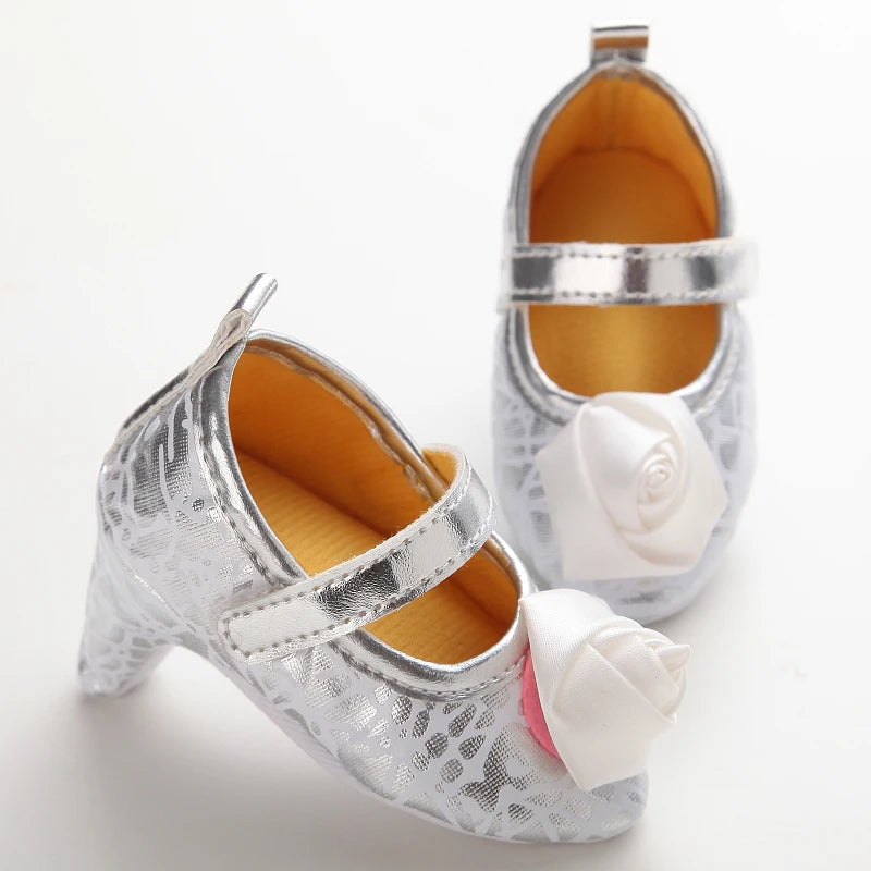 2022 New Infant Newborn Baby Girl High Heels Shoes Princess Bow First Birthday Party Shoes Photo Props Shoes 0-12M