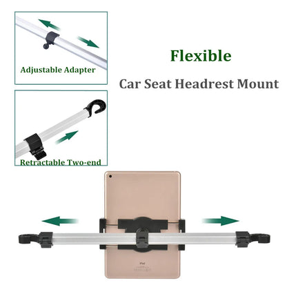 Car Tablet Headrest Holder for 7-13" Tablets Adjustable Car Back Seat Headrest Tablet Mount Stand Road Trip Essentials for Kids