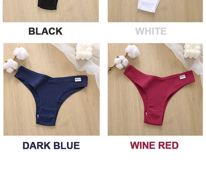 5PCS/Set Cotton Lingerie Panties Sexy Underwear Women Briefs Tangas Female Underpants Pantys Thong Panties Bikini Solid 13 Color