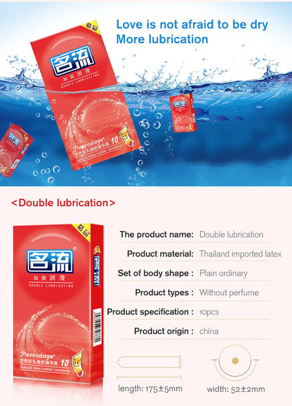 PERSONAGE 60PCS Condoms Ultra Thin Particle Spike Condom Spike Intimate Lubricated Adult Sex Product Contraception for Men