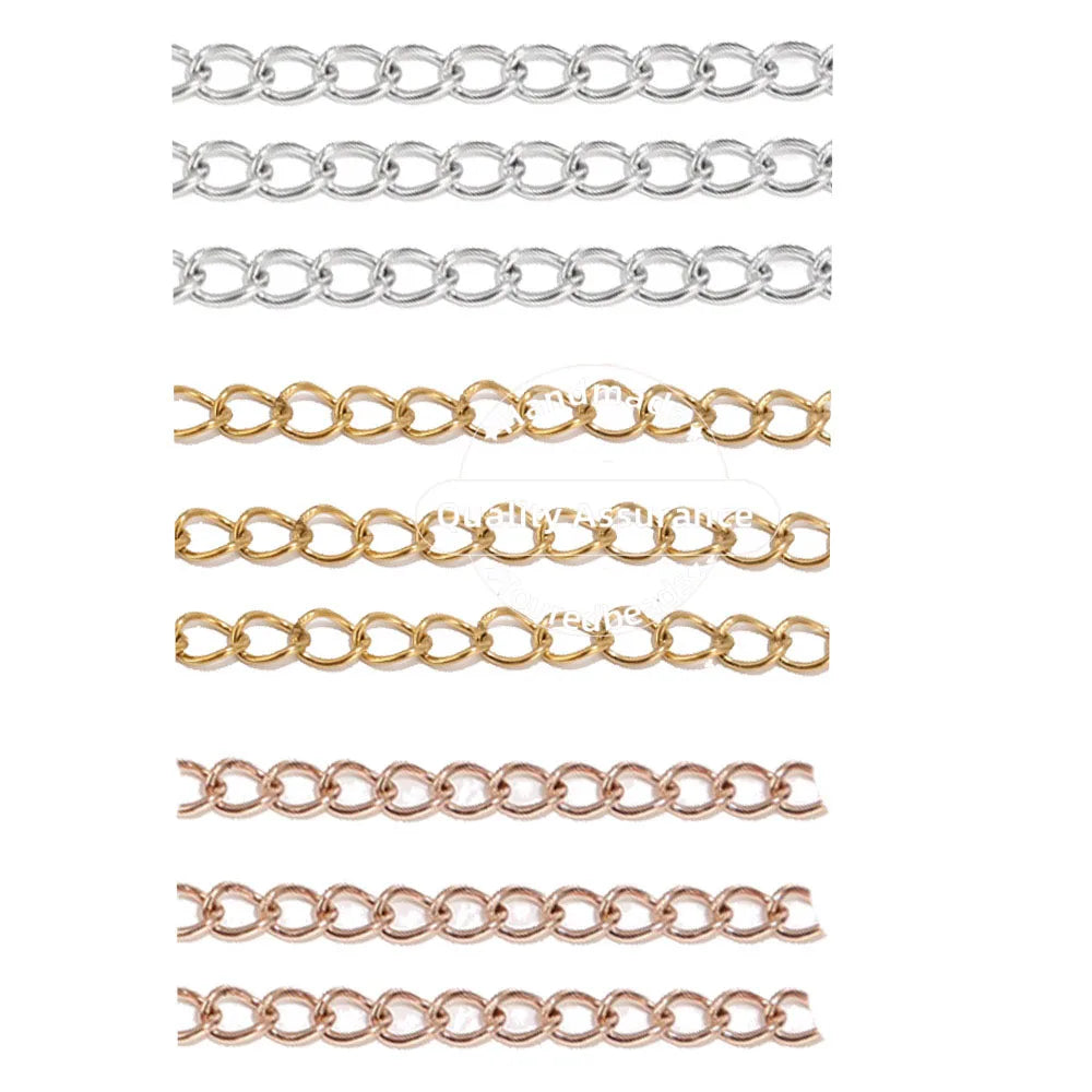 50pcs Stainless Steel 2 inch Soldered Extension Chain Silver Plated Extender Tail Chains for DIY Jewelry Making