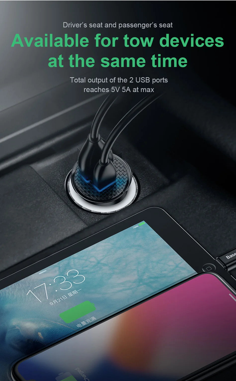 Baseus 30W Car Fast Charger Quick Charge 4.0 3.0 USB Type-C Fast Charging Car Phone Charger For Huawei Xiaomi iPhone 15 14 13 12