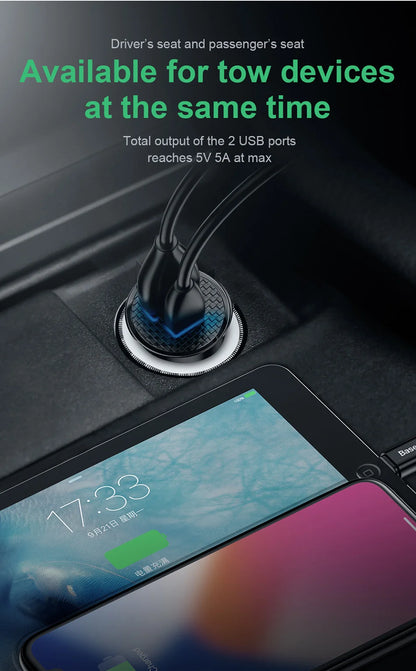 Baseus 30W Car Fast Charger Quick Charge 4.0 3.0 USB Type-C Fast Charging Car Phone Charger For Huawei Xiaomi iPhone 15 14 13 12