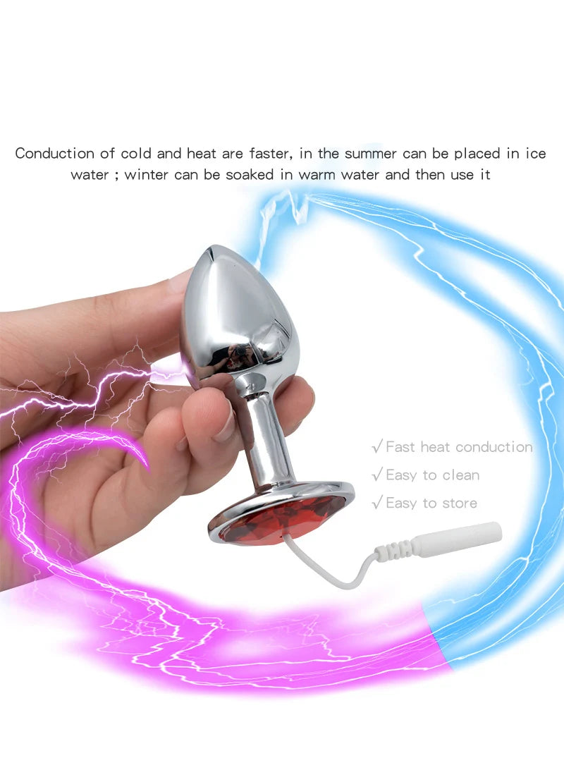 Electro Shock Anal Vaginal Plug Jump Egg Dildo Butt Plug Stimulator E-Stim Prostate Massager Electricity Accessory BDSM Sex Toy