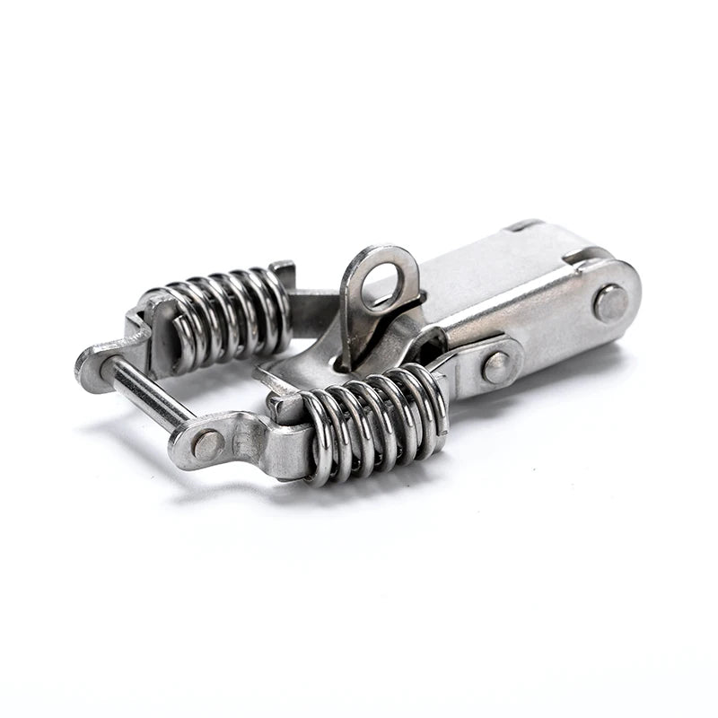 KAK Cabinet Boxes Spring Loaded Latch Catch Toggle Hasp Mild Steel Hasp For Sliding Door Simple Window Hardware Tool Box Lock