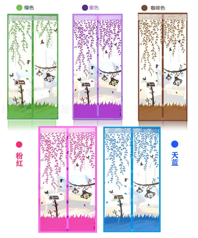 Mesh Door Curtain Magnetic Curtains Hands-free Anti Mosquito Insect Fly Bug Curtain Net Automatic Closing Window Screen Kitchen