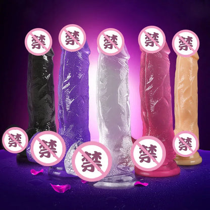 Huge Dildo Erotic Soft Anal Butt Plug Realistic Penis Strong Suction Cup Dick Toy for Adult G-spot Orgasm Sex Toys for Woman