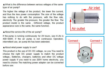 370 Mini Air Pump (3.7V/6V/12V) Electric Micro Vacuum Booster Motor  For Inflator Aquarium Negative Pressure Suction Pump DIY