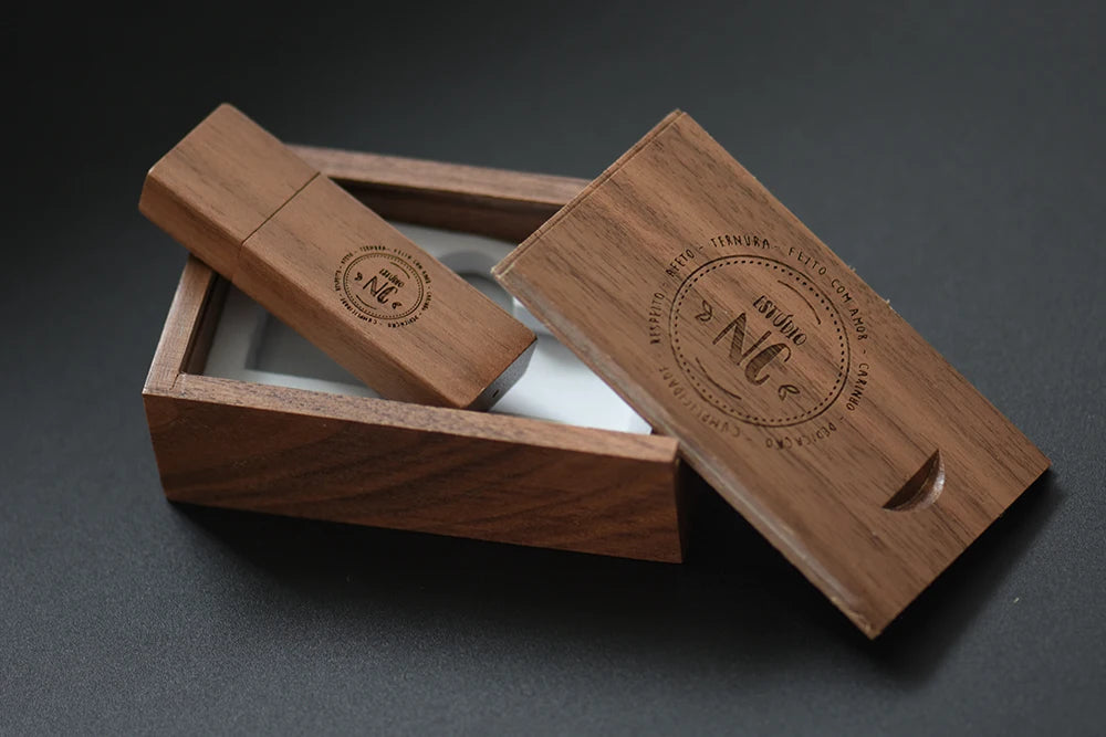 JASTER Free Custom Logo Photography Wedding Gift USB Flash Drive 128GB Wooden 64GB Box Pen Drive Maple Memory Stick 32GB 4G 16GB