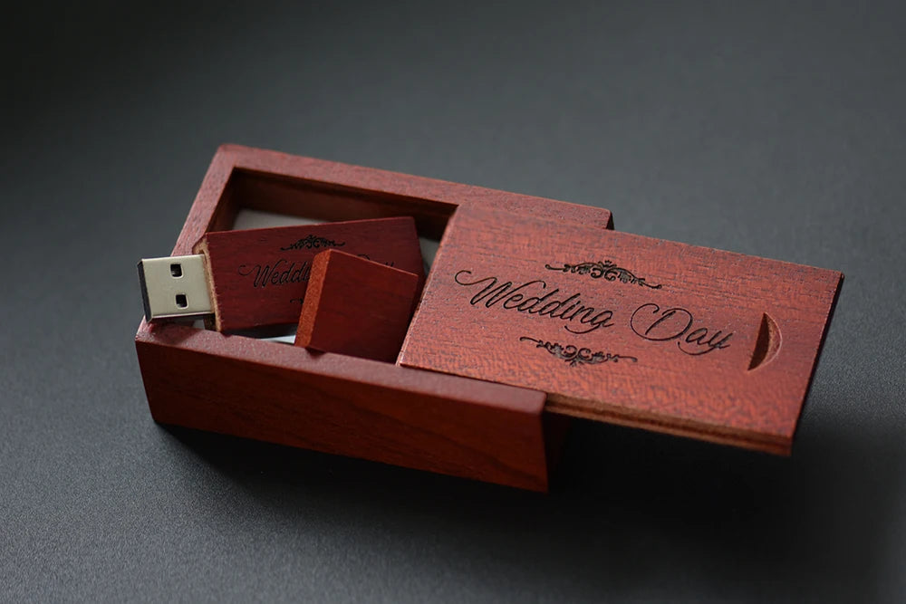 JASTER Free Custom Logo Photography Wedding Gift USB Flash Drive 128GB Wooden 64GB Box Pen Drive Maple Memory Stick 32GB 4G 16GB