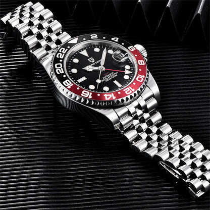 PAGANI DESIGN 2026 40MM Luxury Men GMT Automatic Machinery Watch Ceramic Bezel Jubilee Strap Sapphire Waterproof Watches for men