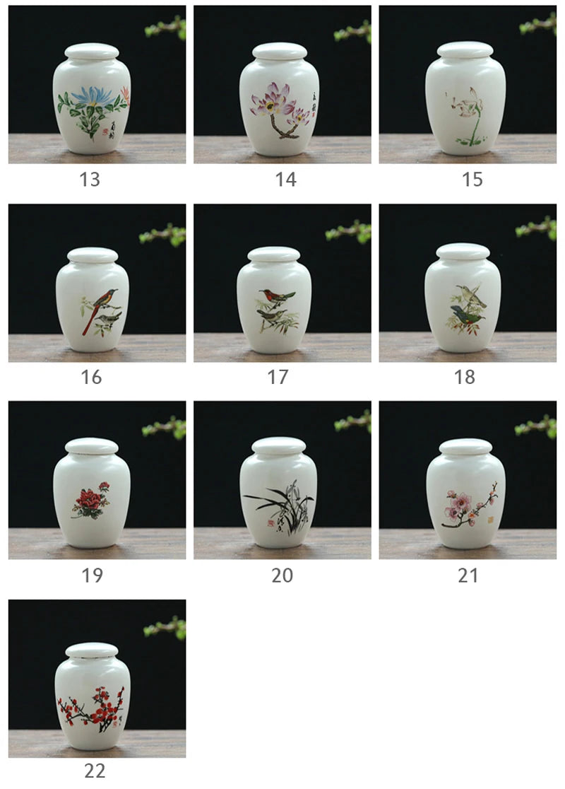 Mini White Ceramic Pet Ashes Urn Cremation Ash Holder Small Animal Pet Parrot Bird Funeral Memorial Casket Burial Urns Gift