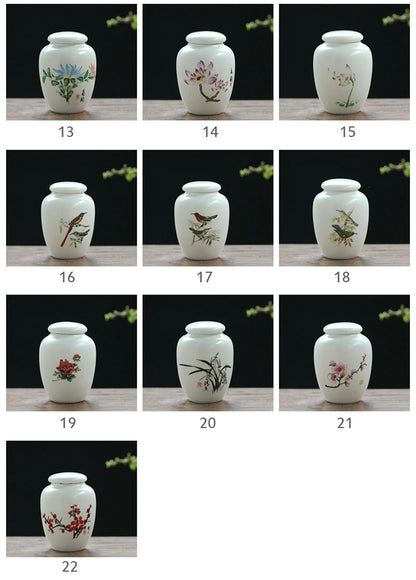 Mini White Ceramic Pet Ashes Urn Cremation Ash Holder Small Animal Pet Parrot Bird Funeral Memorial Casket Burial Urns Gift
