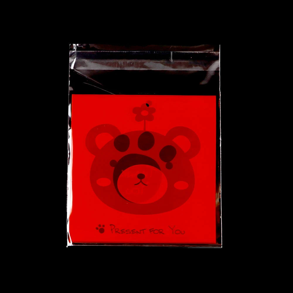 50/100 pcs 10x13cm Opp Self-Stick Transparent Packing Bear Owl Cookie Candy Wedding Birthday Christmas Party Gift Bag Wholesale