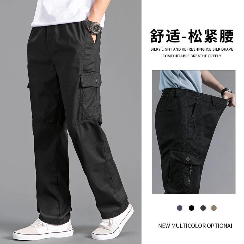 Men's Cargo Pants Loose Straight Pants Plus Size Clothing Work Wear Korean Japanese Joggers Homme Sports Cotton Casual Trousers