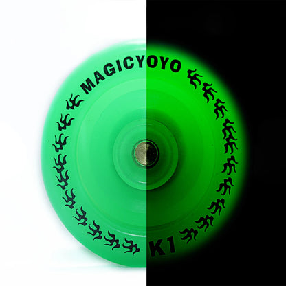 MAGICYOYO K1 Plastic Yoyo Ball Green Yoyo Dark Glow Fluorescent Yoyo Ball for Beginner Player Toys